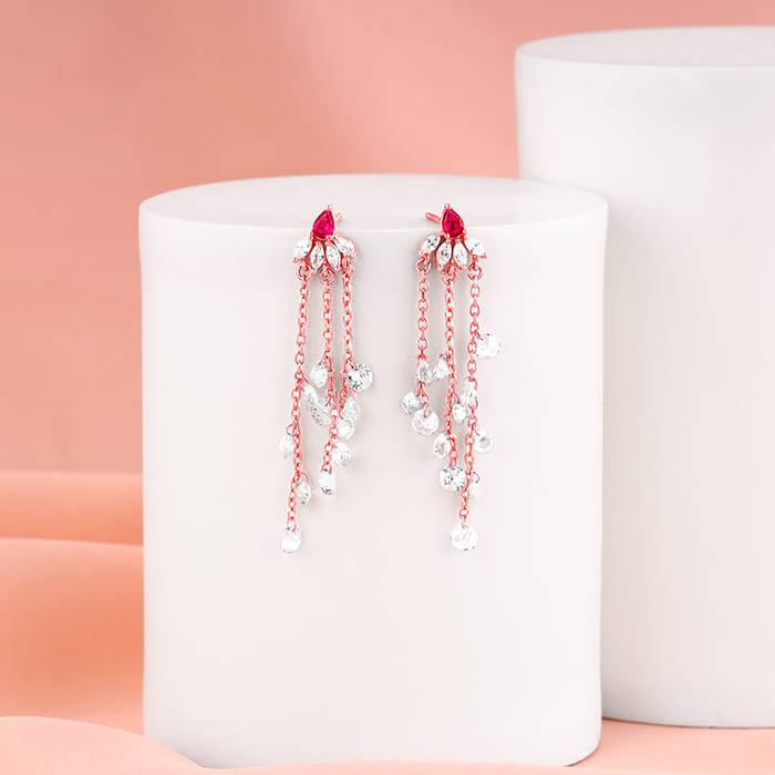 Giva 925 Silver Rose Gold Love In Rain Dangler Earrings : ER02582