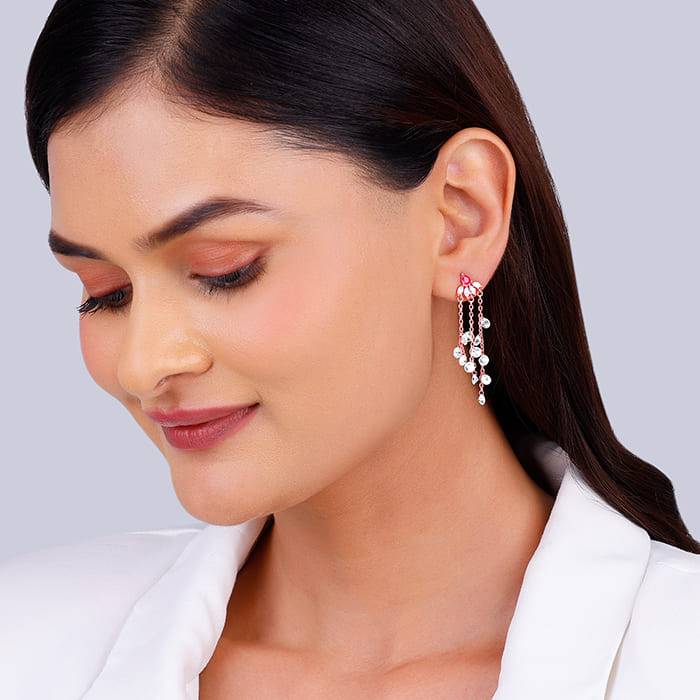 Giva 925 Silver Rose Gold Love In Rain Dangler Earrings : ER02582