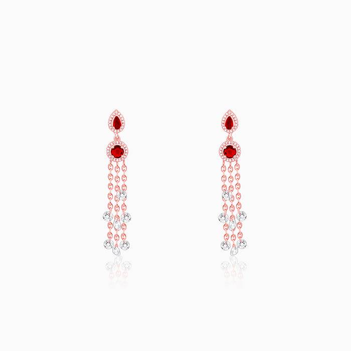 Giva 925 Silver Rose Gold Rainy Love Dangler Earrings : ER02585