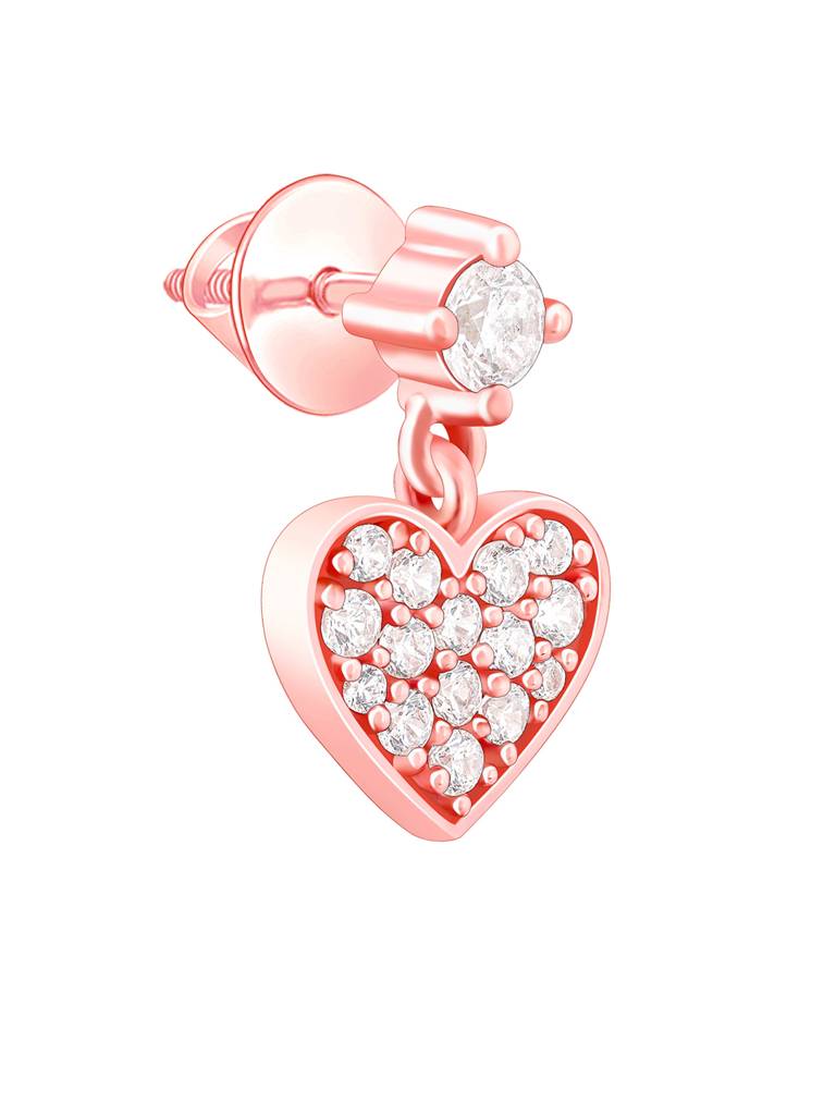 925 Silver Rose Gold Pretty Girl Earrings For Womens And Girls : ER02586