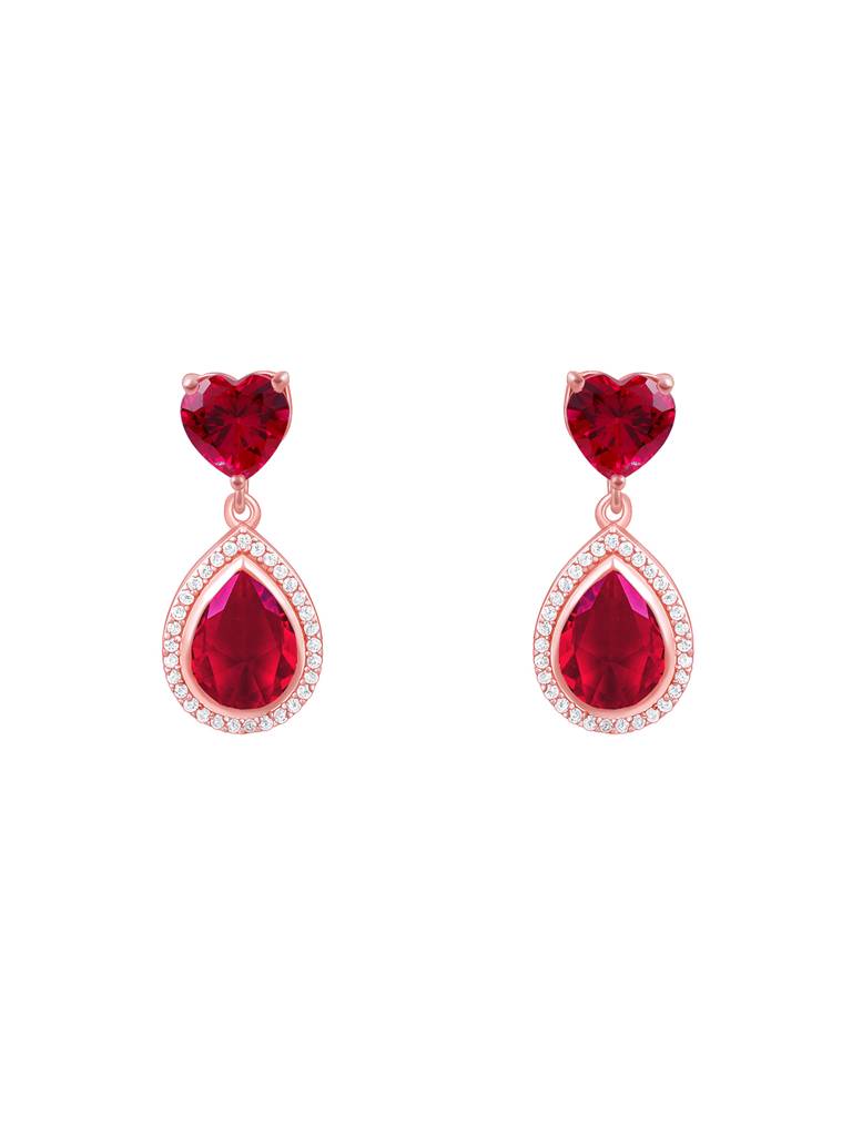 Giva 925 Silver Rose Gold Love In Pink Earrings : ER02590