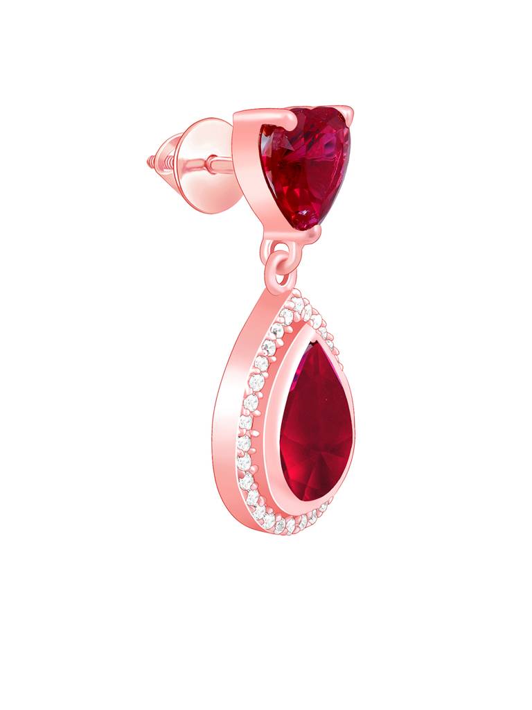 Giva 925 Silver Rose Gold Love In Pink Earrings : ER02590
