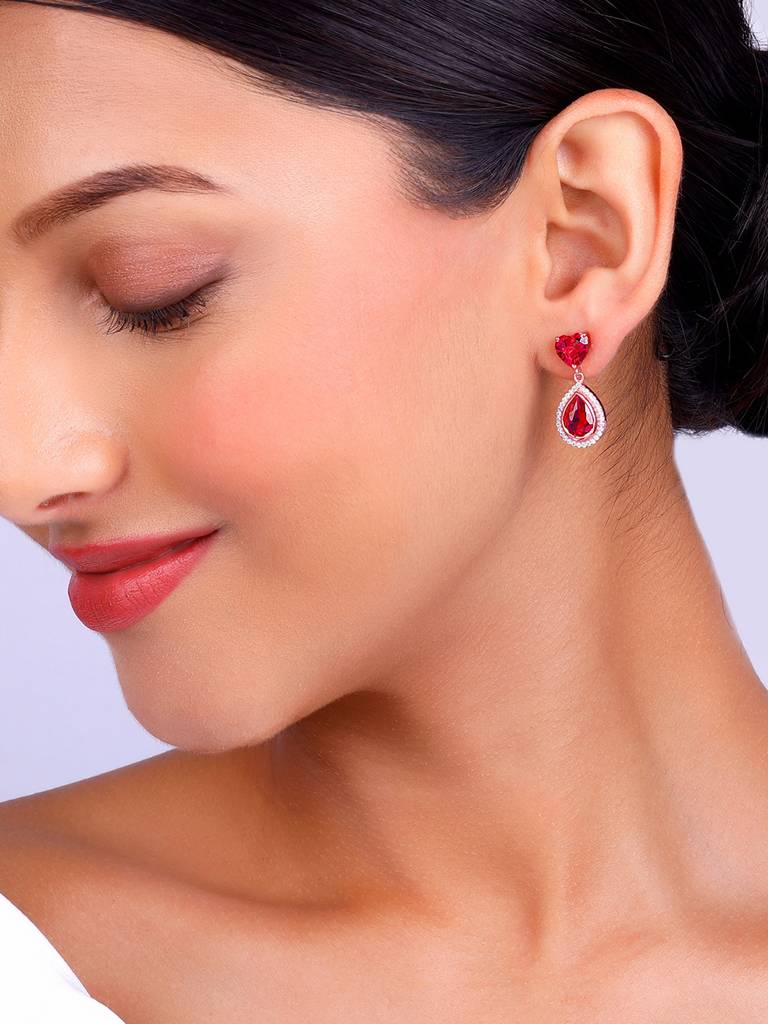 Giva 925 Silver Rose Gold Love In Pink Earrings : ER02590