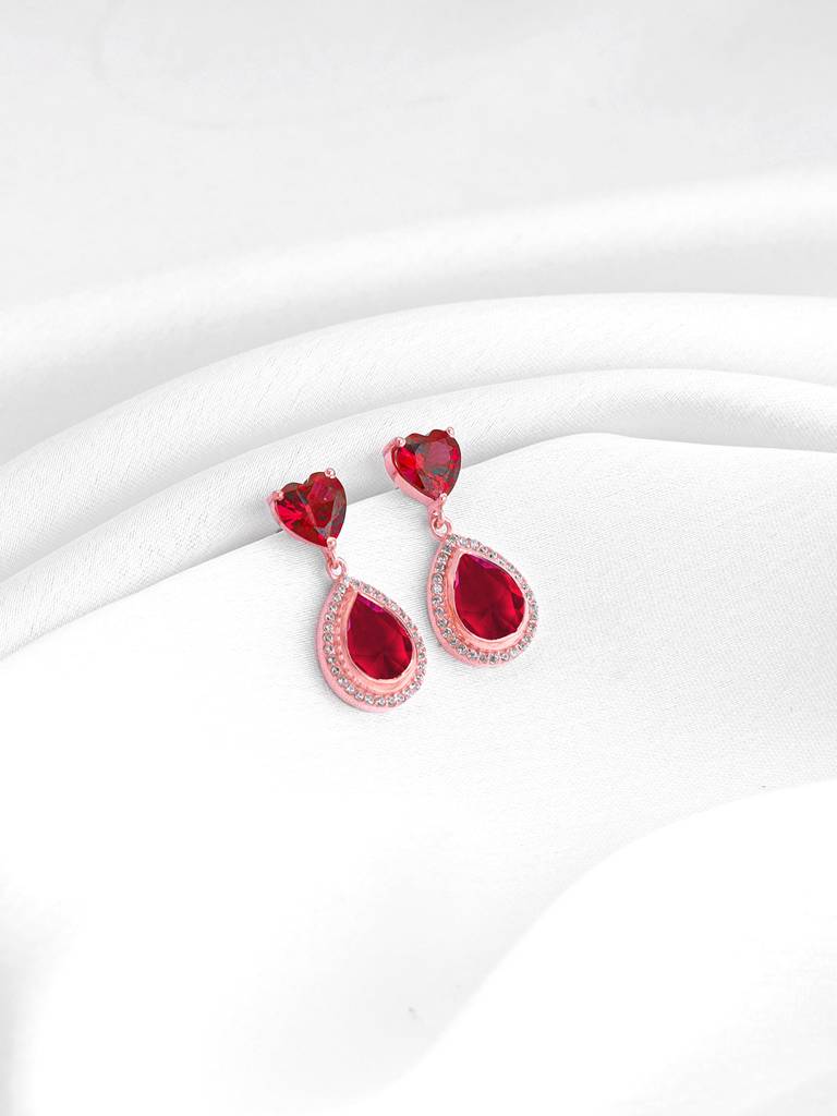 Giva 925 Silver Rose Gold Love In Pink Earrings : ER02590