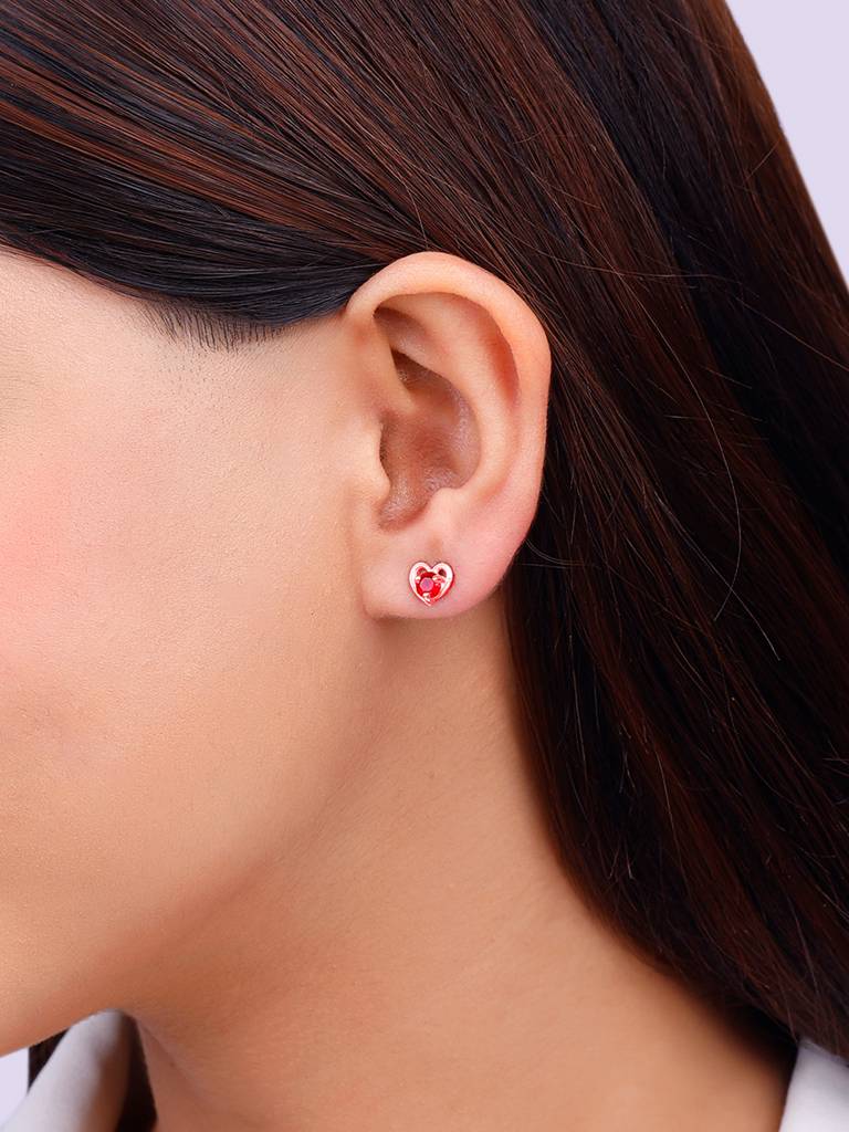 925 Silver Rose Gold See You Again Studs For Womens And Girls : ER02594