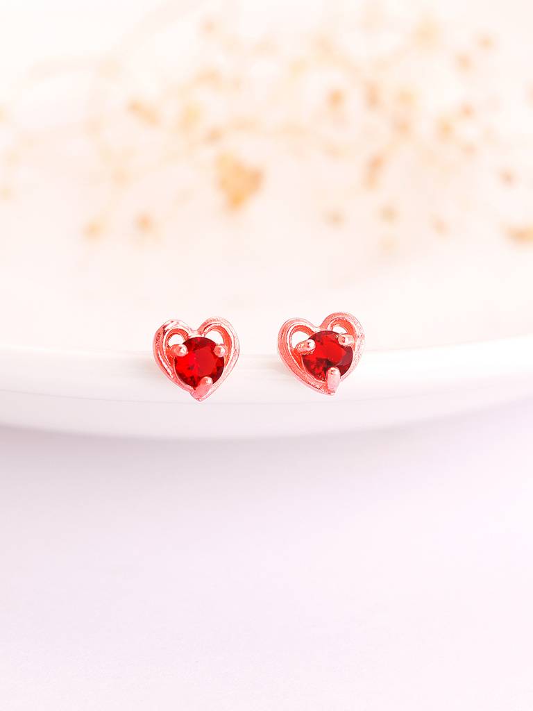 925 Silver Rose Gold See You Again Studs For Womens And Girls : ER02594