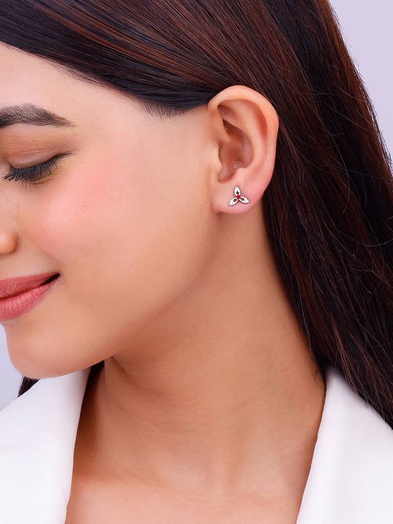 925 Silver Heart In Heart Earrings For Womens And Girls : ER02596