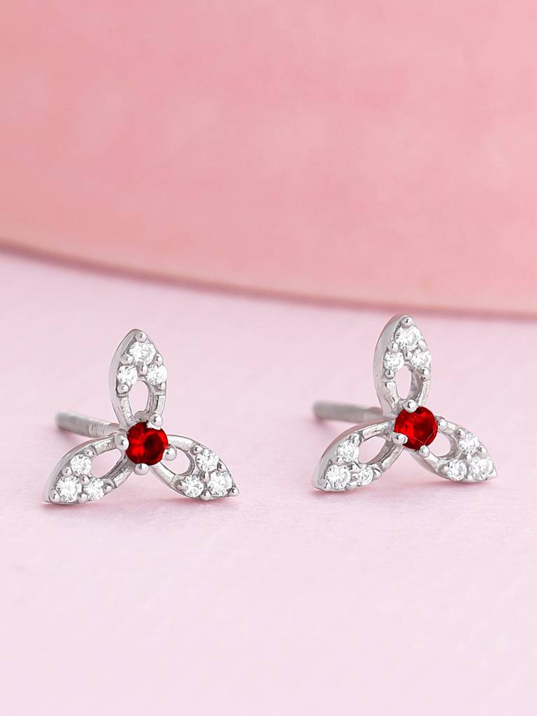 925 Silver Heart In Heart Earrings For Womens And Girls : ER02596