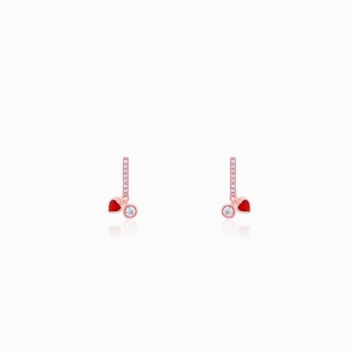 Giva 925 Silver Rose Gold Hearty Hoop Earrings : ER02601