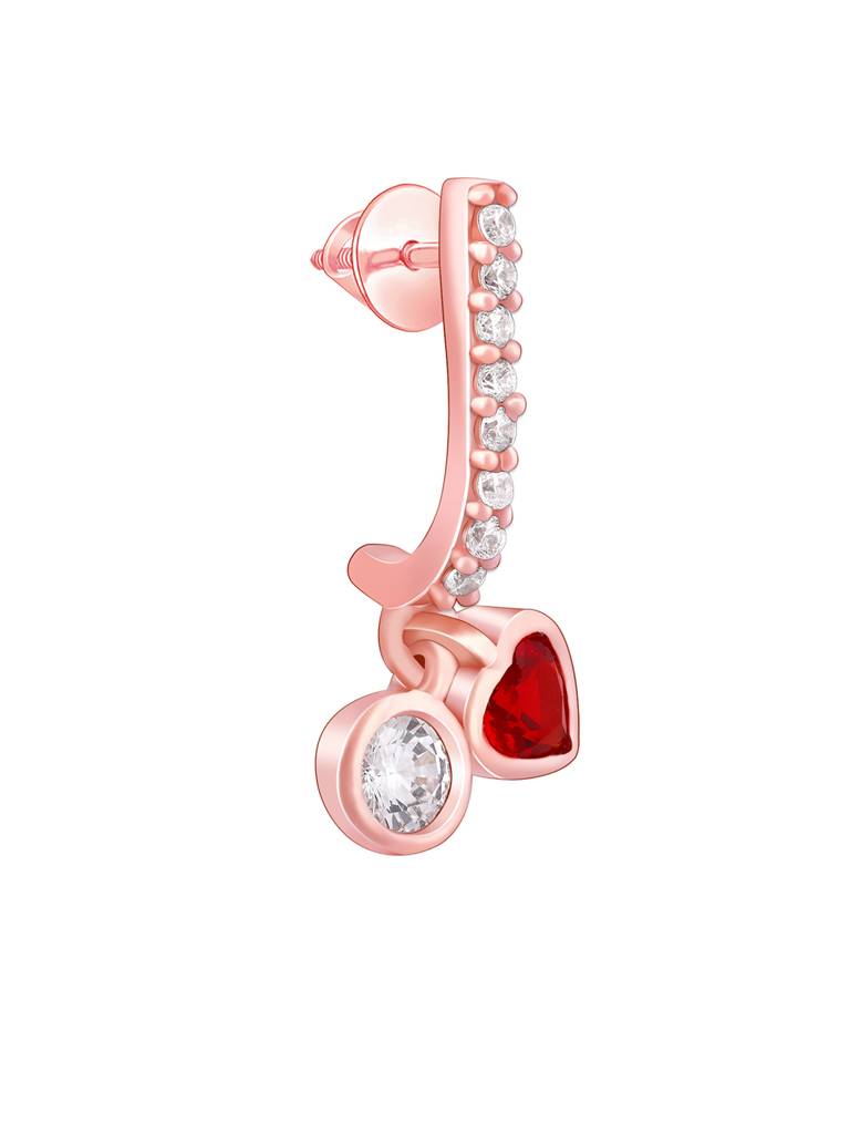 Giva 925 Silver Rose Gold Hearty Hoop Earrings : ER02601