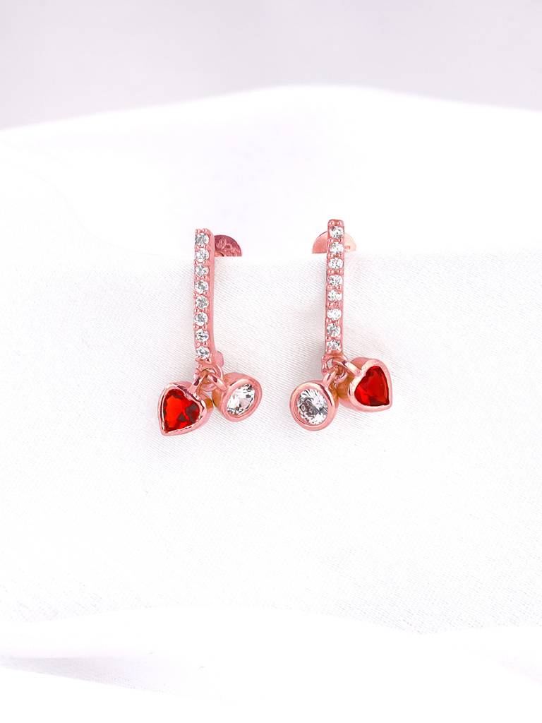 Giva 925 Silver Rose Gold Hearty Hoop Earrings : ER02601