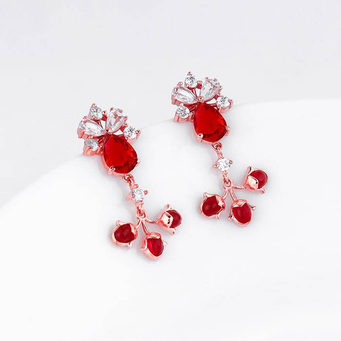 Giva 925 Silver Rose Gold Glory Of Love Earrings Giva 925 Silver