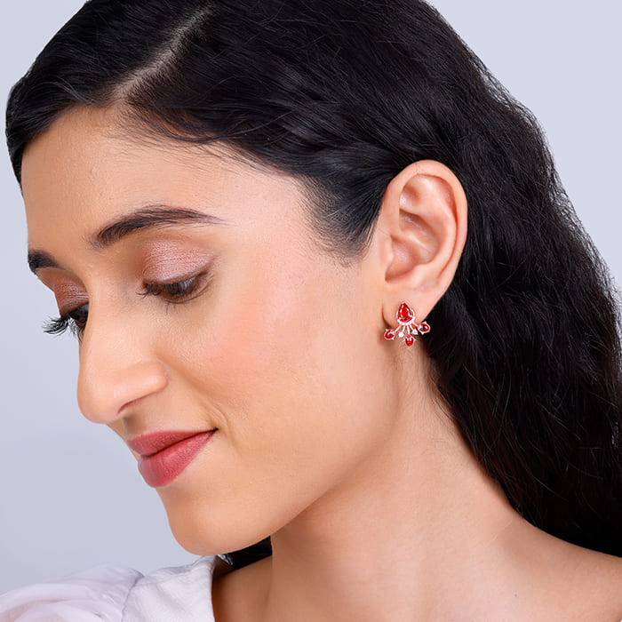 Giva 925 Silver Rose Gold Liberty Of Love Earrings : ER02606