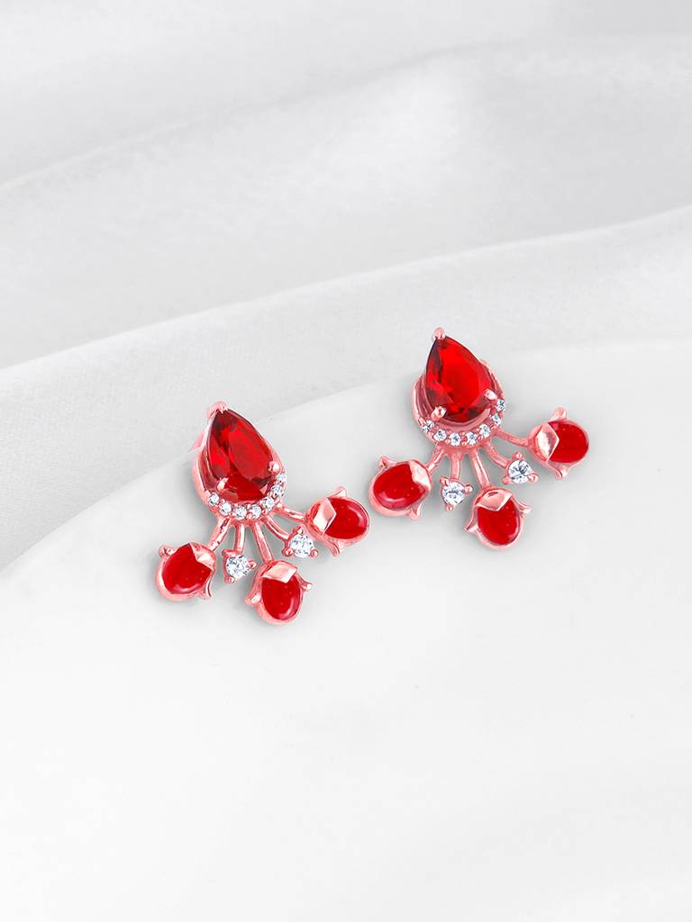 Giva 925 Silver Rose Gold Liberty Of Love Earrings : ER02606