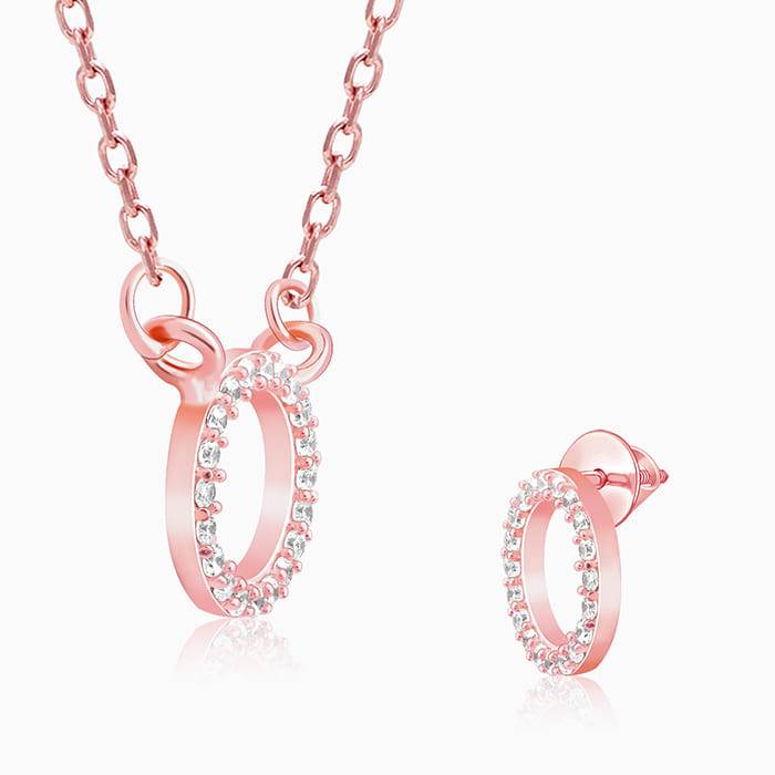 Giva 925 Sterling Silver Rose Gold Connected For Life Set| Gifts For Women And Girls | Wit : ER02609PD01353