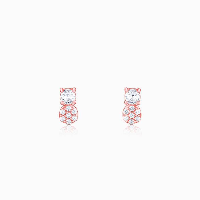 Giva 925 Sterling Silver Rose Gold Zirconia Elegance Earrings| Studs To Gift Women & Girls : ER02610
