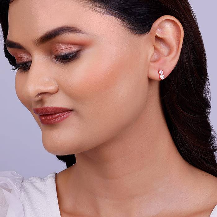 Giva 925 Sterling Silver Rose Gold Zirconia Elegance Earrings| Studs To Gift Women & Girls : ER02610