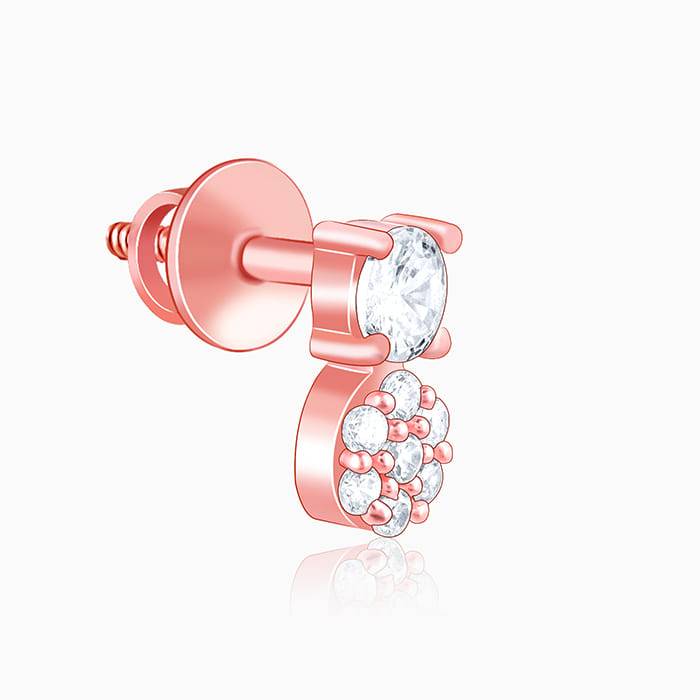 Giva 925 Sterling Silver Rose Gold Zirconia Elegance Earrings| Studs To Gift Women & Girls : ER02610