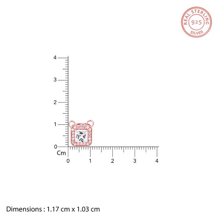 Giva 925 Sterling Silver Rose Gold Love Square Set| Gifts For Women And Girls | With Certi : ER02612PD01351