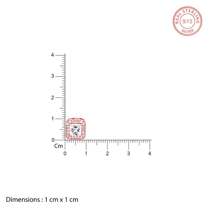 Giva 925 Sterling Silver Rose Gold Love Square Set| Gifts For Women And Girls | With Certi : ER02612PD01351