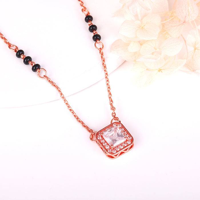 Giva 925 Sterling Silver Rose Gold Love Square Set| Gifts For Women And Girls | With Certi : ER02612PD01351