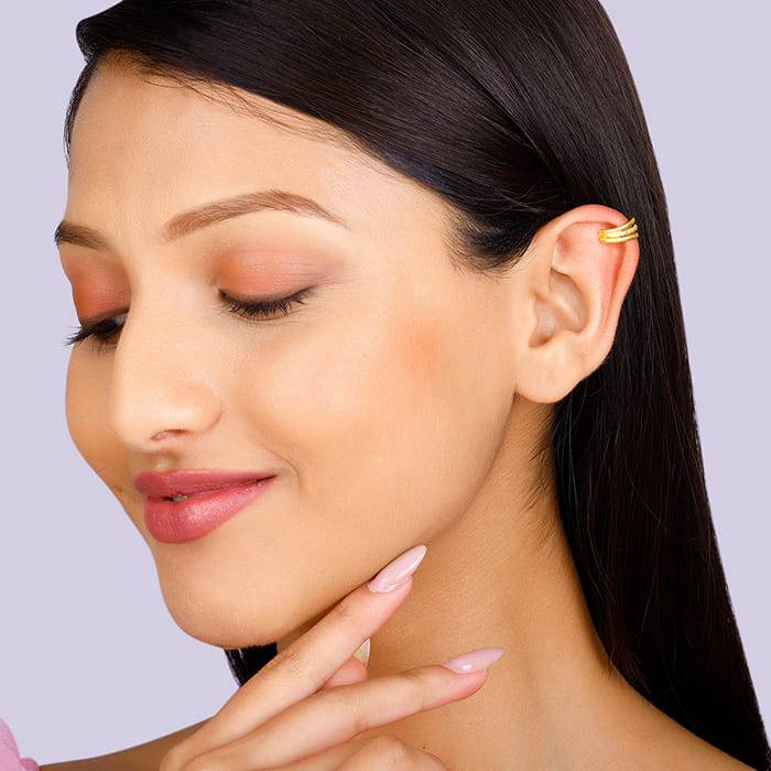 Golden Glimmering Ear Cuffs : ER02615