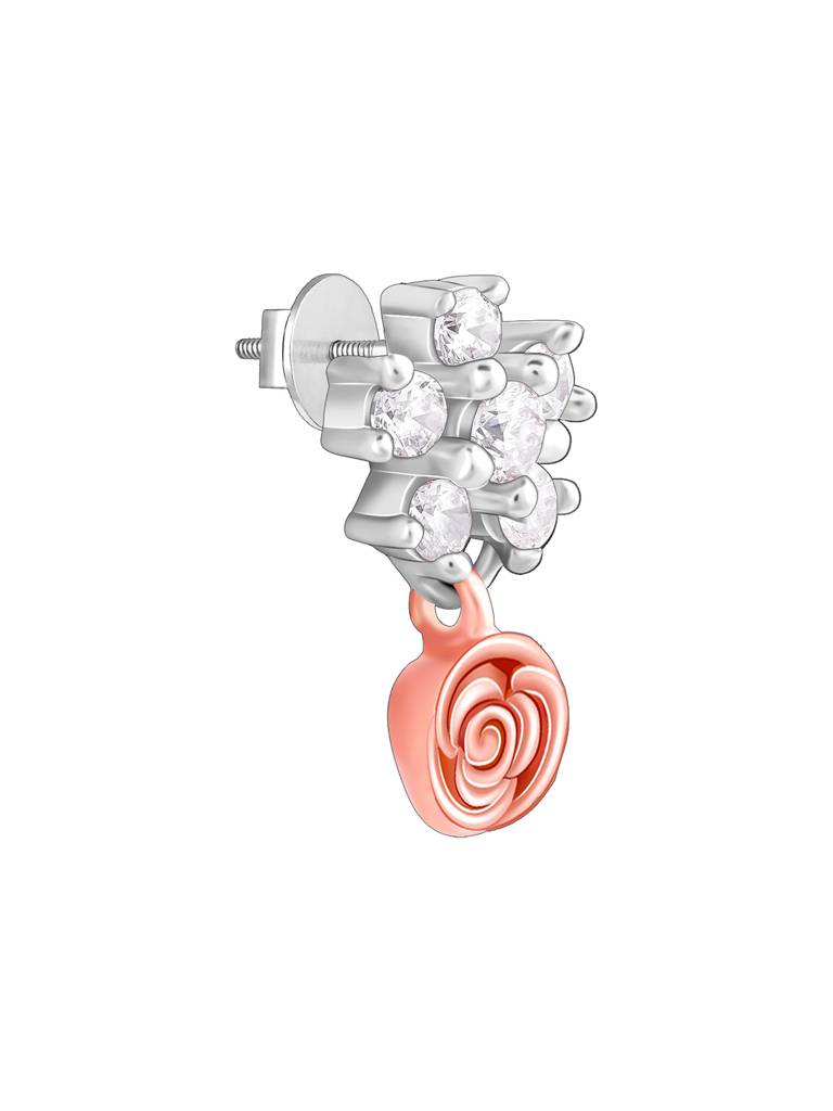 Sterling Studded Rose Earrings : ER02623