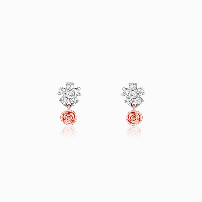 Sterling Studded Rose Earrings : ER02623