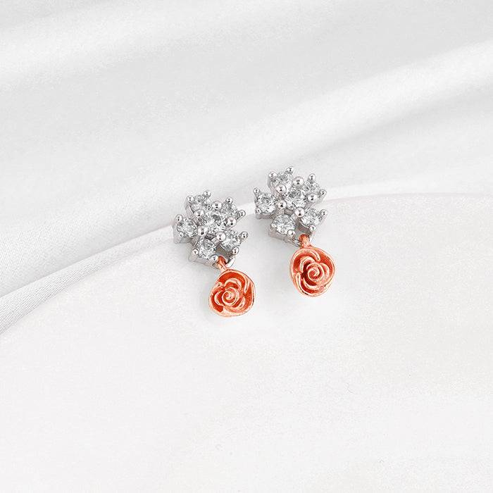 Sterling Studded Rose Earrings : ER02623