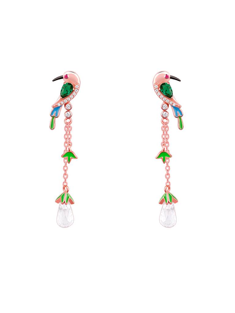 925 Silver Rose Gold Bee Eater Charm Earrings For Women : ER02627