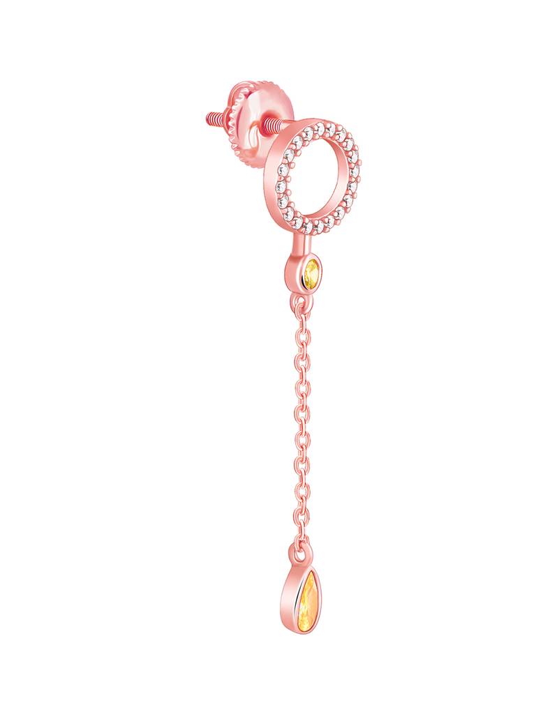 925 Silver Rose Gold Swinging Bird Earrings For Women : ER02628