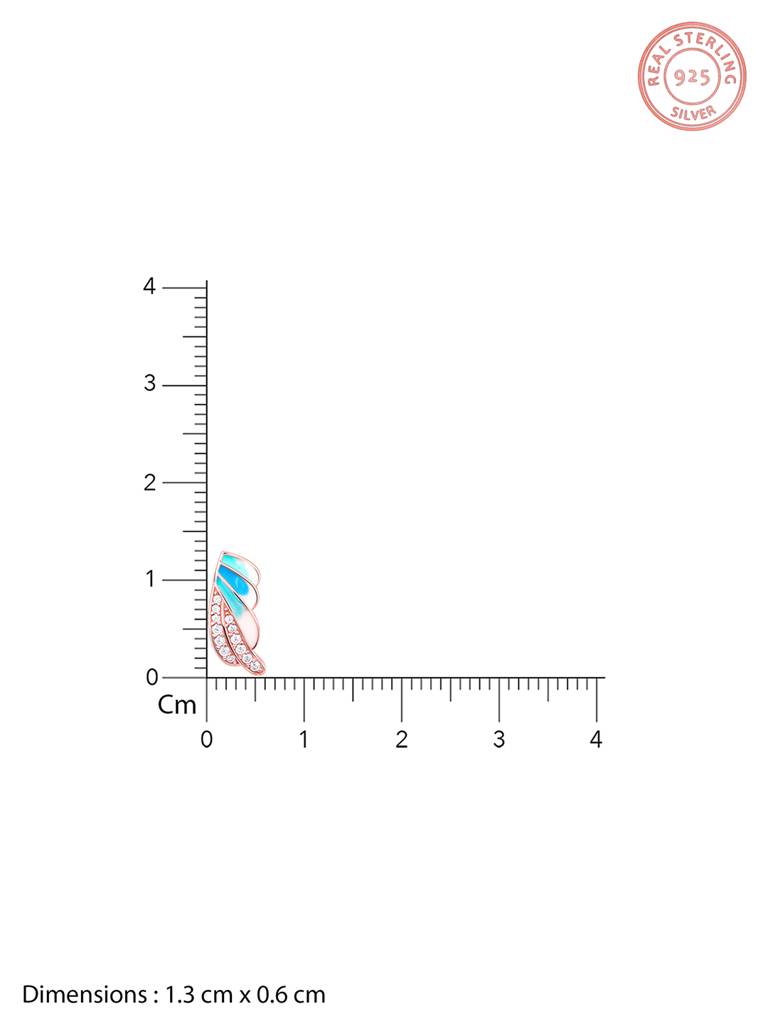 925 Silver Rose Gold Wing Flap Earrings For Women : ER02632