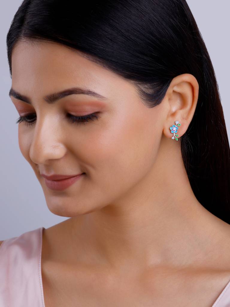925 Silver Nectar Love Earrings For Women : ER02633