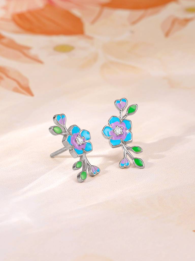 925 Silver Nectar Love Earrings For Women : ER02633