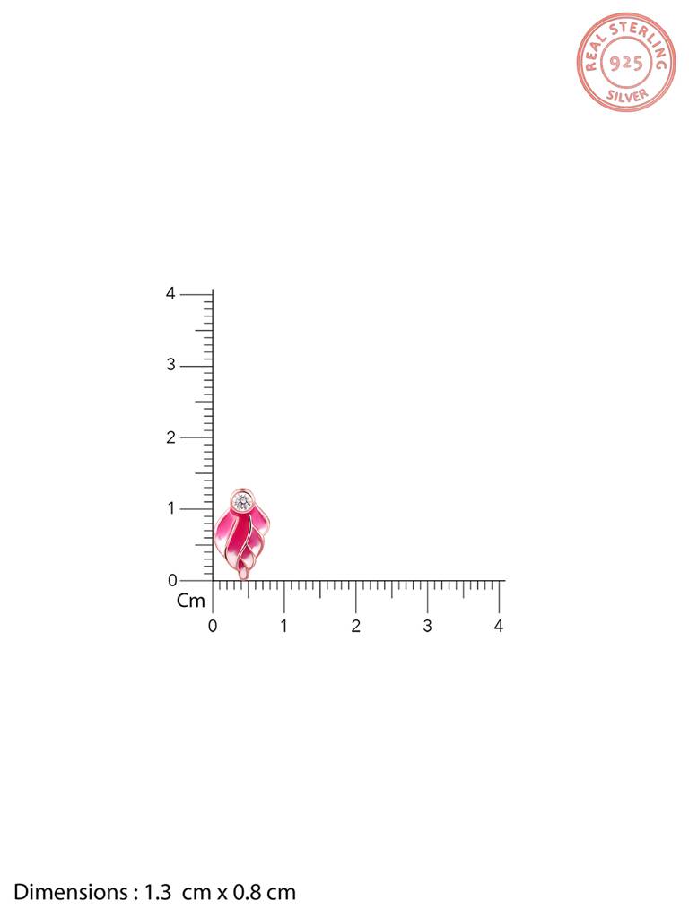 925 Silver Rose Gold Fluffed Wing Earrings For Women : ER02634