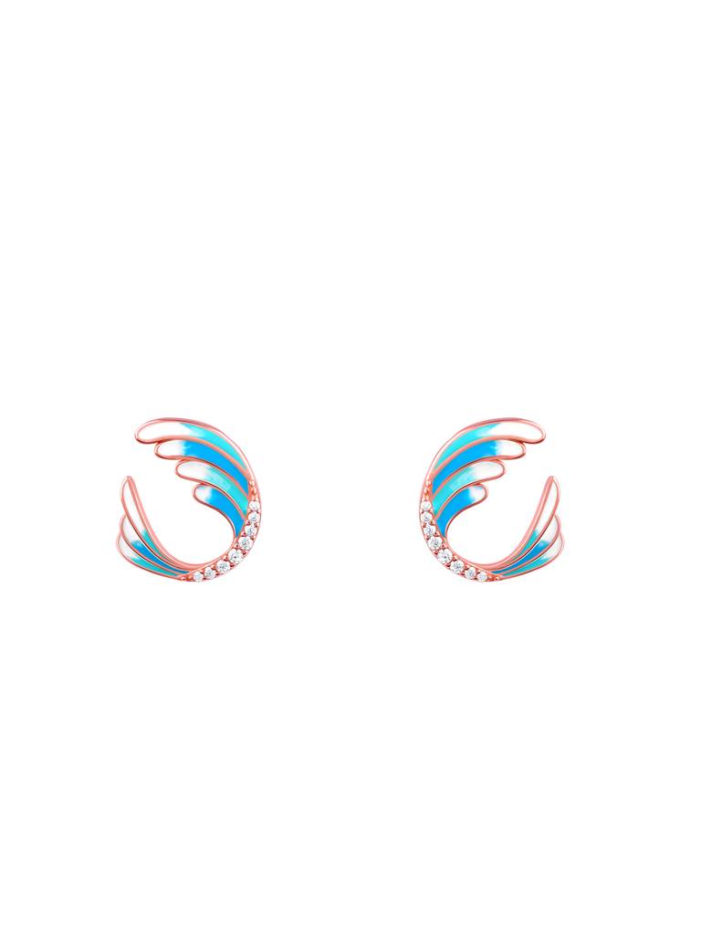 925 Silver Rose Gold Spread Your Wings Earrings For Women : ER02637