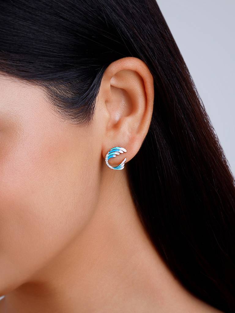 925 Silver Rose Gold Spread Your Wings Earrings For Women : ER02637