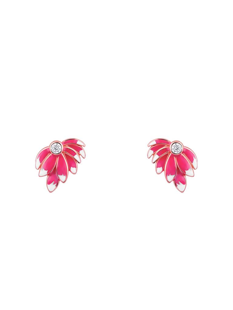 925 Silver Rose Gold Wing It Earrings For Women : ER02638