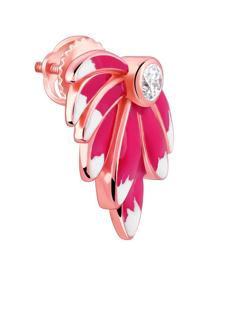 925 Silver Rose Gold Wing It Earrings For Women : ER02638