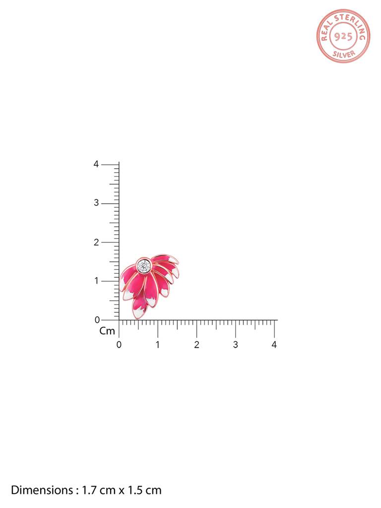 925 Silver Rose Gold Wing It Earrings For Women : ER02638