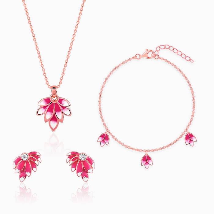Giva 925 Silver Rose Gold Wing It Set Of Three| Gifts For Women And Girls | With Certifica : ER02638PD02403BR0994