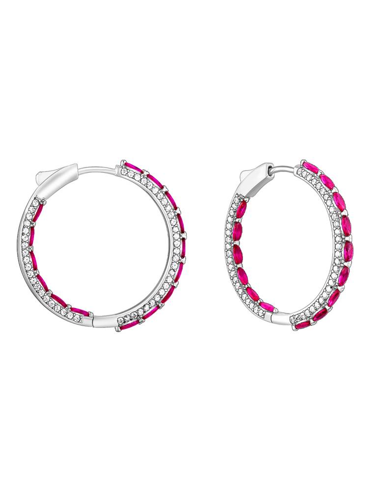 Giva 925 Silver Pink Pride Hoop Earrings : ER02640