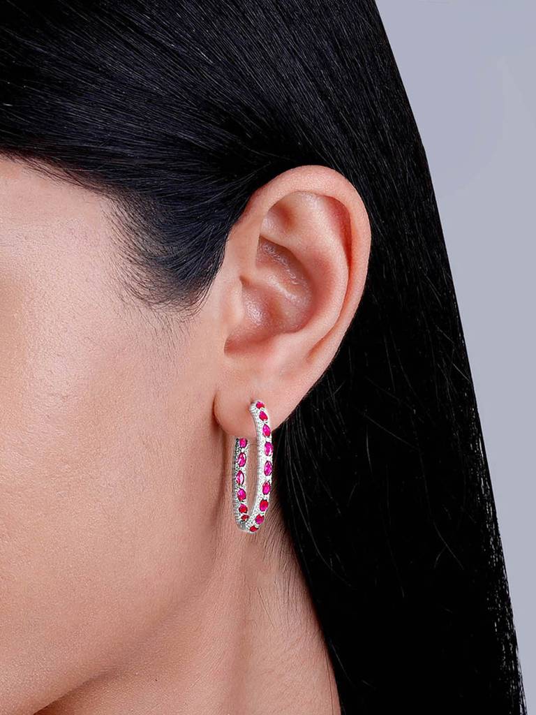 Giva 925 Silver Pink Pride Hoop Earrings : ER02640