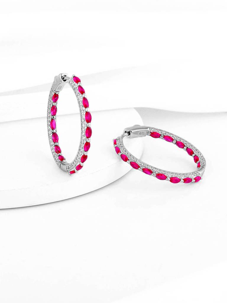 Giva 925 Silver Pink Pride Hoop Earrings : ER02640
