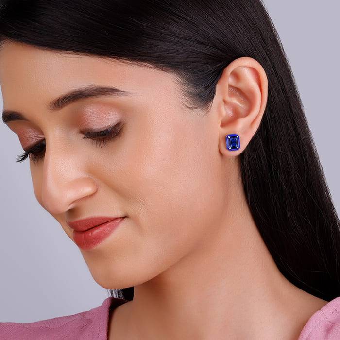 Giva 925 Sterling Silver Royal Blue Earrings| Drops To Gift Women & Girls | With Certifica : ER02643