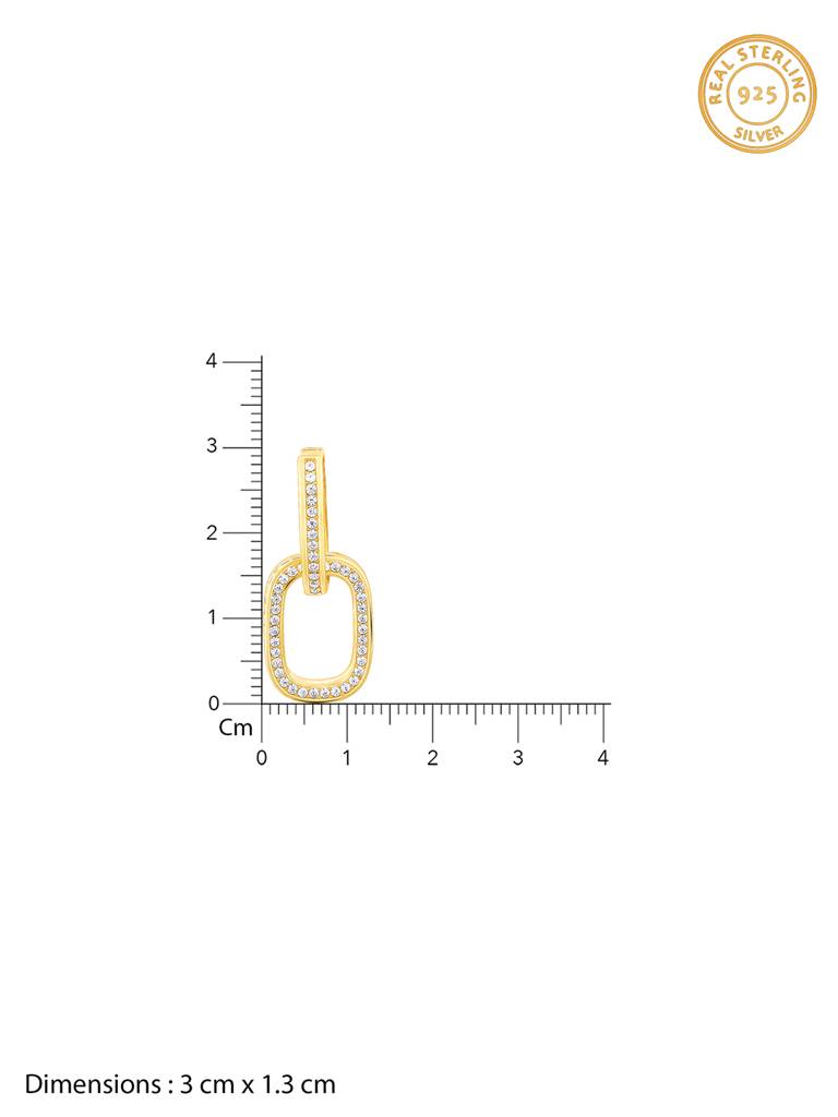 Silver Golden Interconnected Hoop Earrings : ER02644