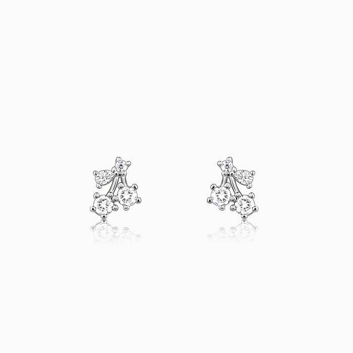 Silver Sparkling Floral Studs| Studs To Gift Women & Girls | With Certificate Of Authentic : ER02655