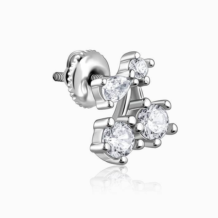 Silver Sparkling Floral Studs| Studs To Gift Women & Girls | With Certificate Of Authentic : ER02655