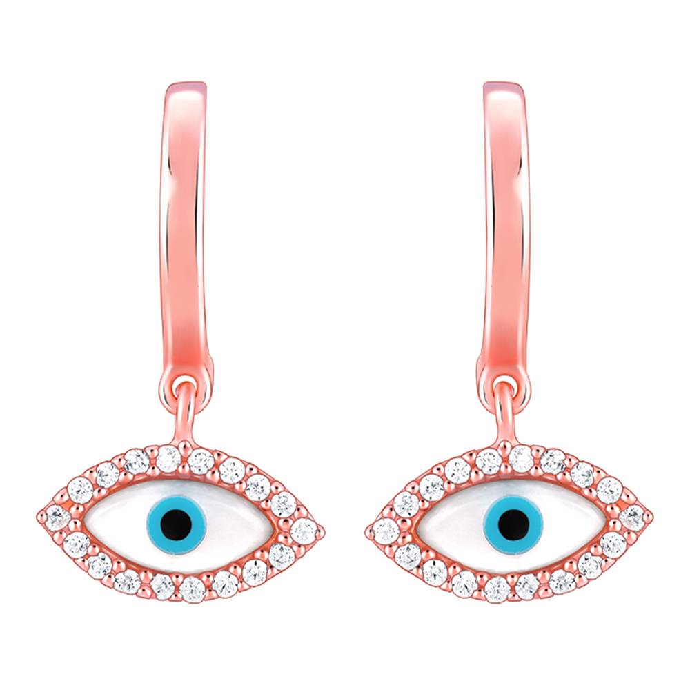 Giva 925 Silver Rose Gold Evil Eye Earrings| Drops To Gift Women & Girls : ER02658