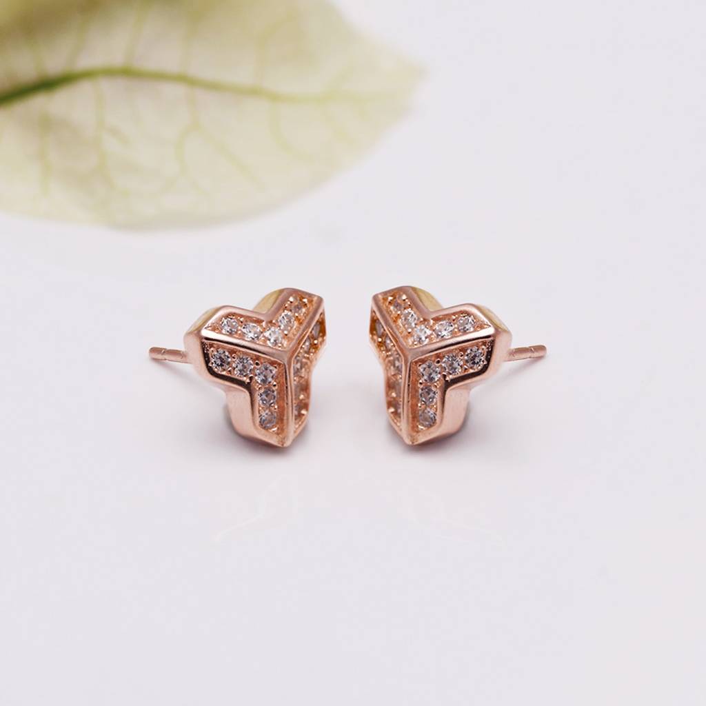 Rose Gold Trifecta Earrings : ER0265